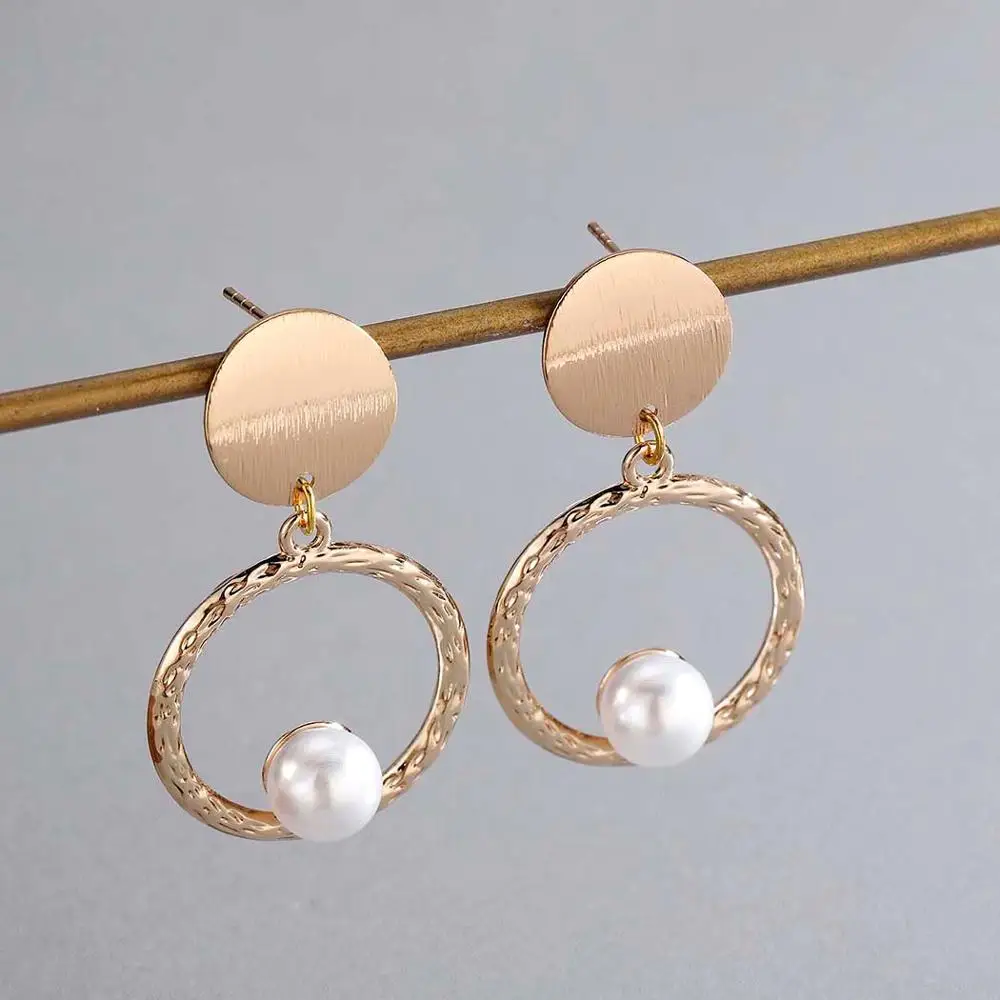 CHENGXUN элегантные жемчужные серьги-гвоздики для женщин девочек полые круглые очаровательные повседневные офисные аксессуары подарок для нее