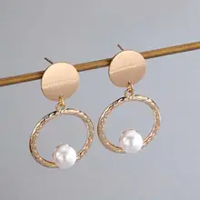 CHENGXUN элегантные жемчужные серьги-гвоздики для женщин девочек полые круглые очаровательные повседневные офисные аксессуары подарок для нее