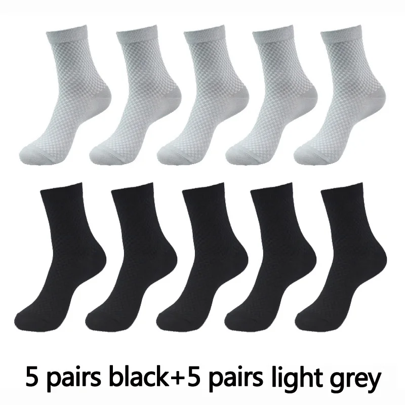 

10 Pairs High Quality Bamboo Fiber Men's Socks Business Breathable Deodorant Compression Socks Men Long Big Size EUR 38-46 Sexy