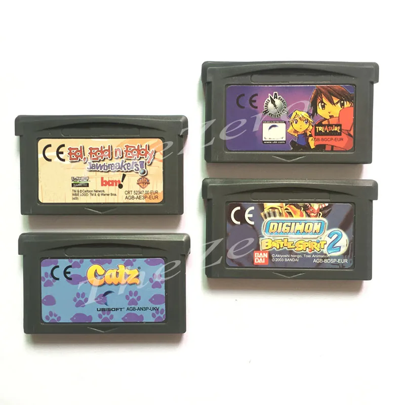Ed Edd n Eddy Advance Guardian Heroes Catz Digimon Battle Spirit 2 для 32 бит ручного плеера видеоигры картридж консольная карта