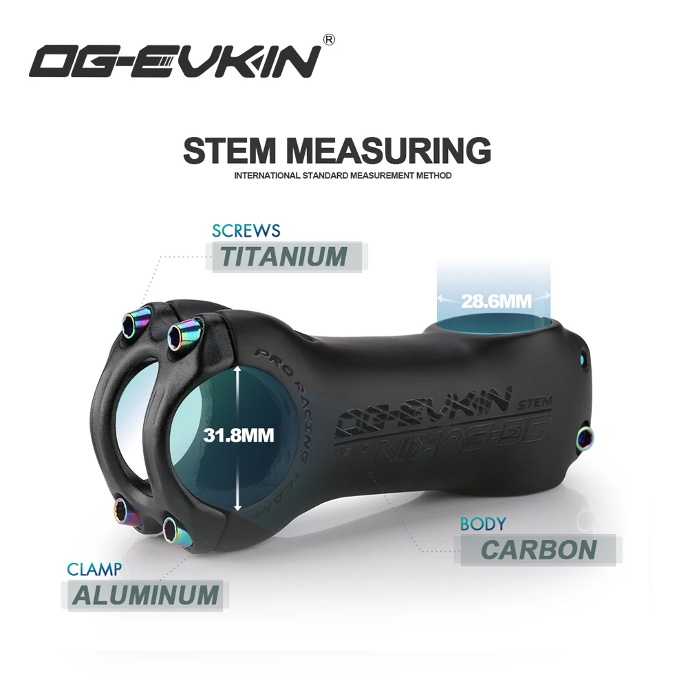OG EVKIN SM 004 T1000 углеродный MTB велосипедный стержень 6/17 градусов 31 8 мм дорожный