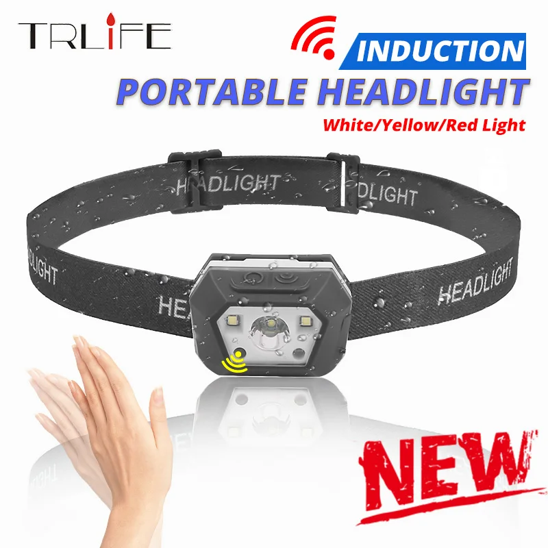 

8000lums Powerful Strong Light Sensor Headlamp Motion USB Rechargeable Induction LED Headlight Inductive Waterproof Head Lantern