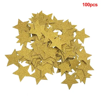 

100pcs Birthday Paper Confetti New Year Five Stars Party DIY Supplies Wedding Decor Table Baby Shower Glitter Multicolor