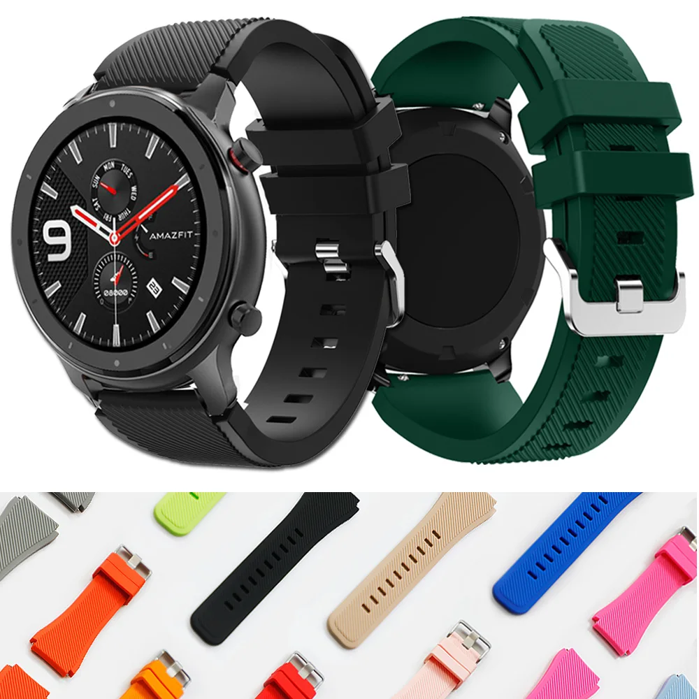 Ремешок силиконовый для Xiaomi Huami Amazfit GTR 47 мм спортивный сменный Браслет наручных