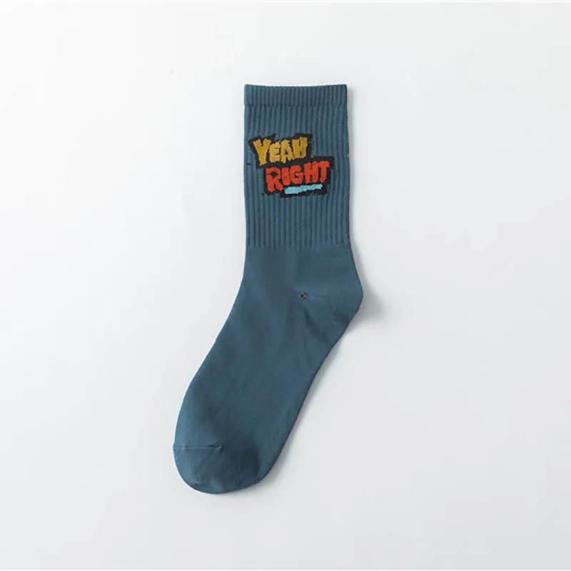 

Unisex 1Pair Cotton Letter Pattern Basketball Socks Breathable Mid Tube Socks Soft Elastic Hip Hop Style Women