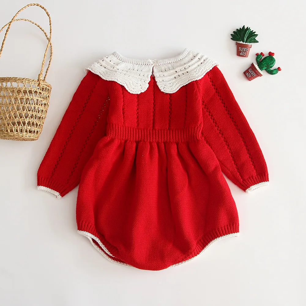 Goede Gebreide Baby Kleding Kerst Nieuwe Jaar Baby Romper Meisje Jumpsuit Katoen Pasgeboren Baby Meisje Romper Peuter Baby Meisje Jongen Kleding