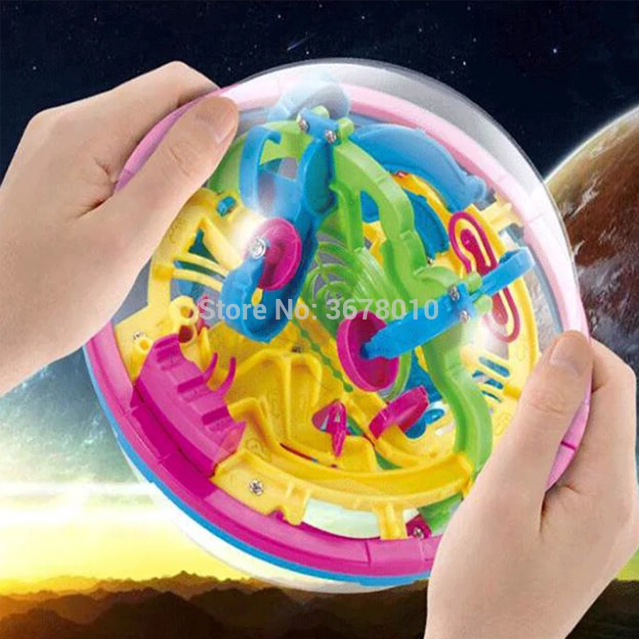 100 Challenging Barriers Magic Puzzle Ball Educational Intellect Perplexus Maze Puzzle Game Labyrinth Independent Play for Kids afbeelding