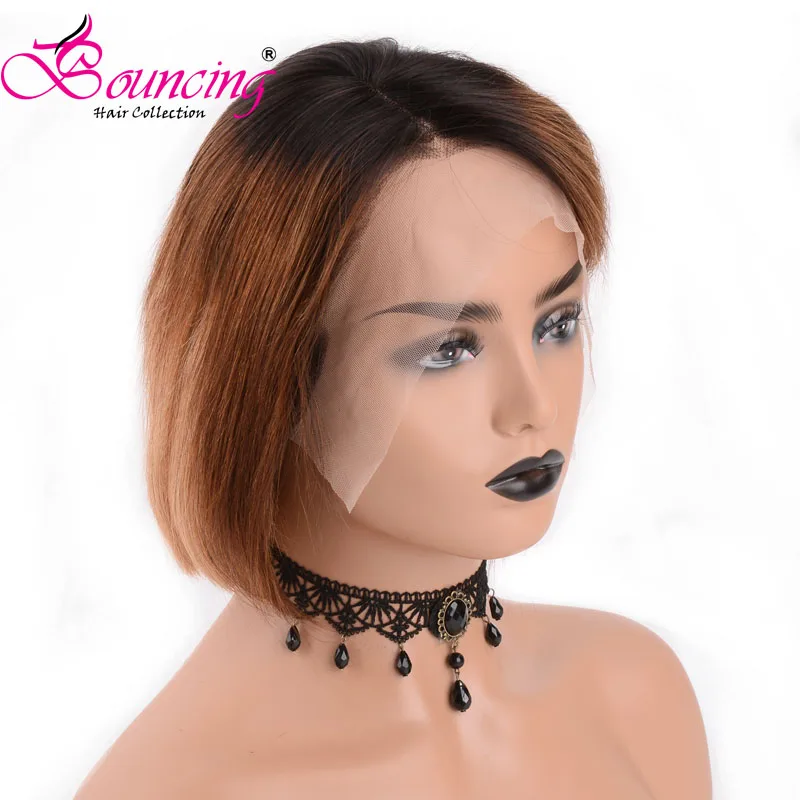 

Bouncing Hair Brazilian Remy Human Hair Lace Front Wigs 1B/30 Pixie Short Cut Wigs Customized Short Wig For Women