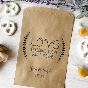 

Custom Wedding Cookie Bags - Hen party-Candy Buffet Sacks - Custom Wedding Favors - Goody Bags - Personalized Printed Treat Bag