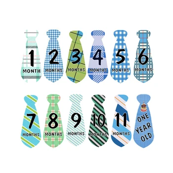 

12 Pcs Month Sticker Baby Photography Milestone Memorial Monthly Newborn Kids Commemorative Card Number Photo Props Accessories