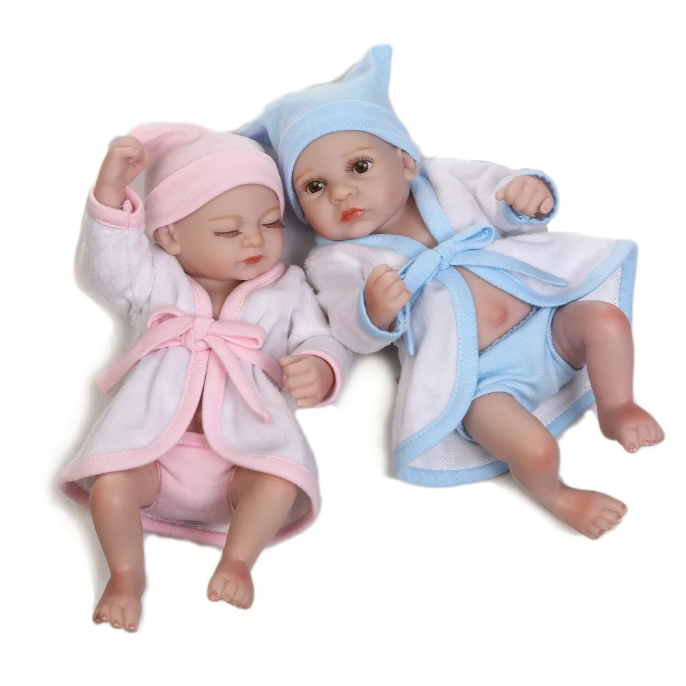 a boy and a girl NPK 28 см Водонепроницаемая мини кукла Пара Реалистичная живая кукла твердый силикон подарок для детей - Цвет: a boy and a girl