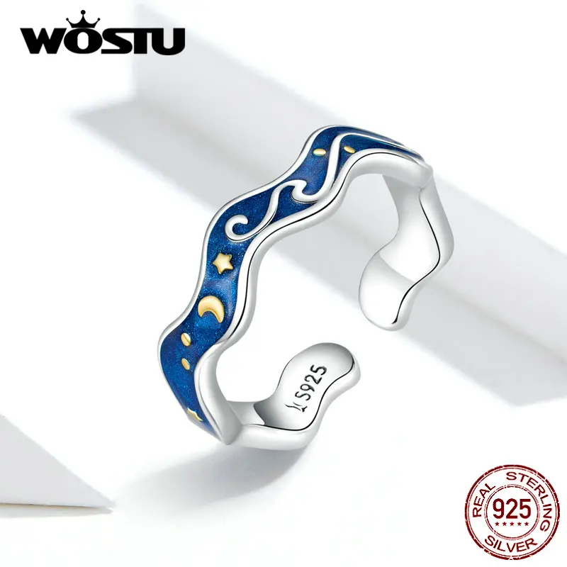 Женское Обручальное Кольцо WOSTU регулируемое Открытое кольцо из настоящего