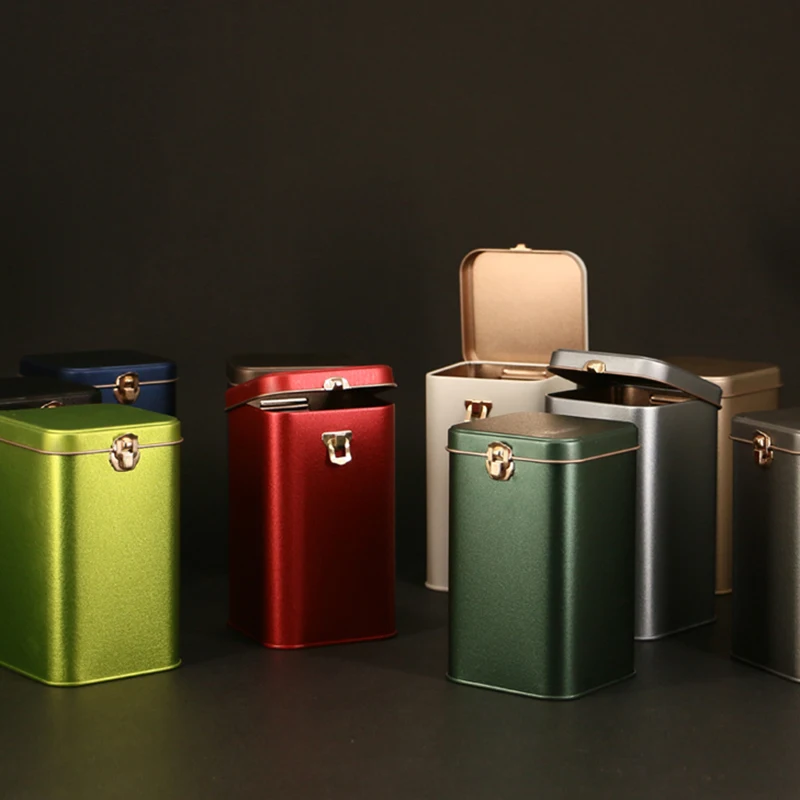 Solid Color Tinplate Tea Box Square Tin Containers Metal Ng Solid Color Tinplate Tea Box Square Tin