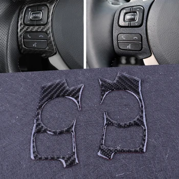 

CITALL 2pcs Black Carbon Fiber Steering Wheel Switch Button Keys Covers Trim Decor Fit For Lexus IS250 300 350 200 T 2013-2018