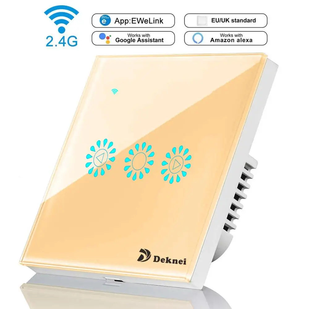 Gold Teekar светодиодный диммер стандарт Великобритании/ЕС Ewelink Wifi диммер умный сенсорный светильник лампочка с регулированием яркости работа с Alexa Google Home - Цвет: Gold