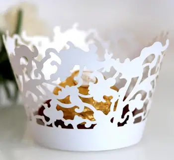 

50/100pcs Hot Sanwony Little Vine Lace Laser Cut Cupcake Wrapper Liner Baking Cup Hollow Paper Cake Cup DIY Baking Fondant Cake