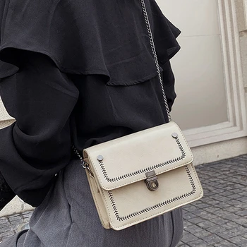 

2020 Fashion Thread Flap Bags Women Shoulder Messenger Bag Vintage Matte PU Leather Lady Handbag Luxury Designer Bolsos Mujer