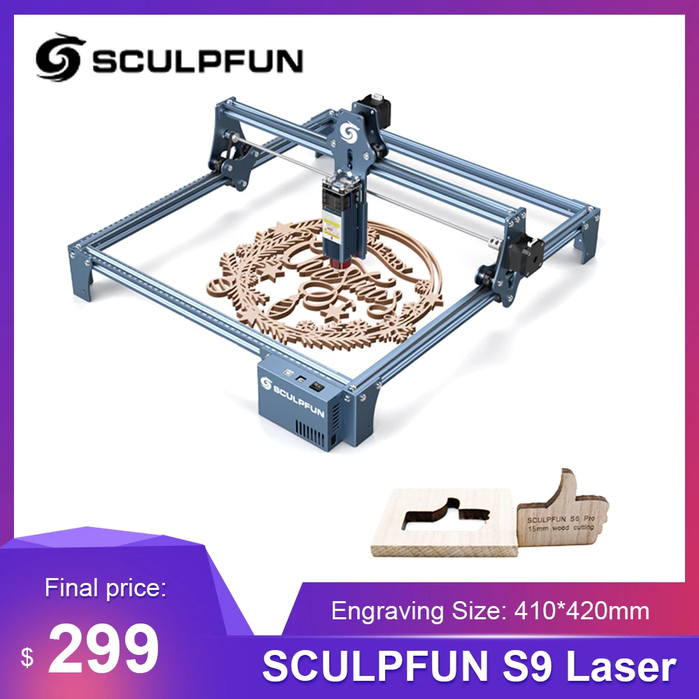 SCULPFUN S9 Laser Engraving Machine Ultra-thin Beam Shaping Technology Acrylic Engraver Cutting 410x420mm | Компьютеры и офис