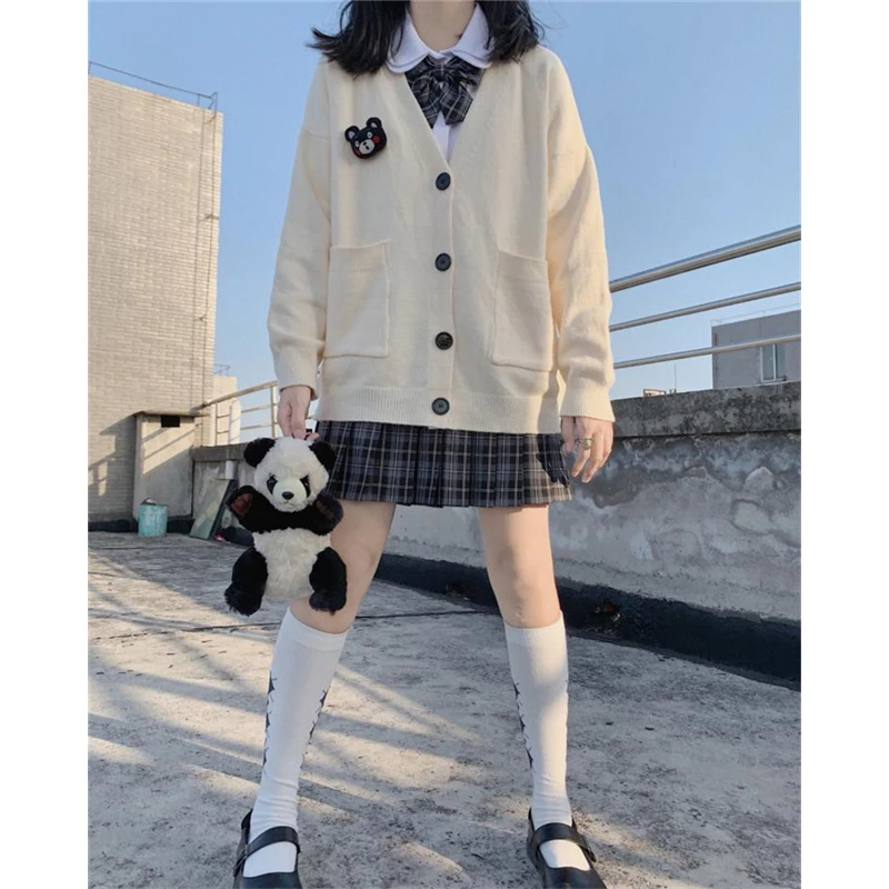 Japanese School Uniform Korean Fashion Sailor Girl Cardigan Cosplay Suit Sweater Anime Student Costume