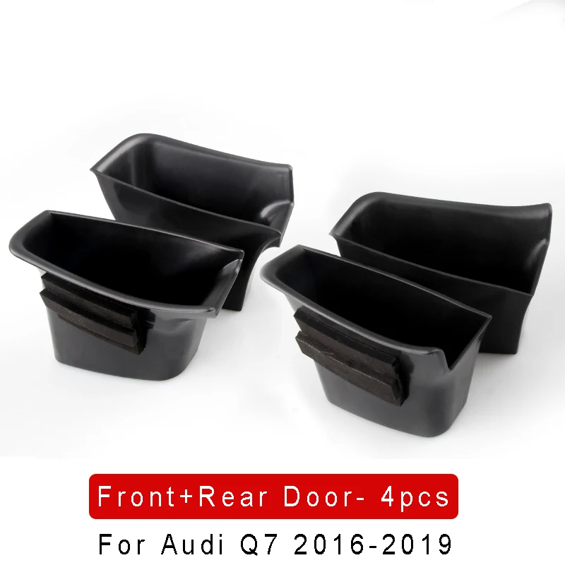 YUZHONGTIAN 2016-2019 for Audi Q7 Car Interior Side Back Door Glove Box Organizer Container Holders 2PCS 