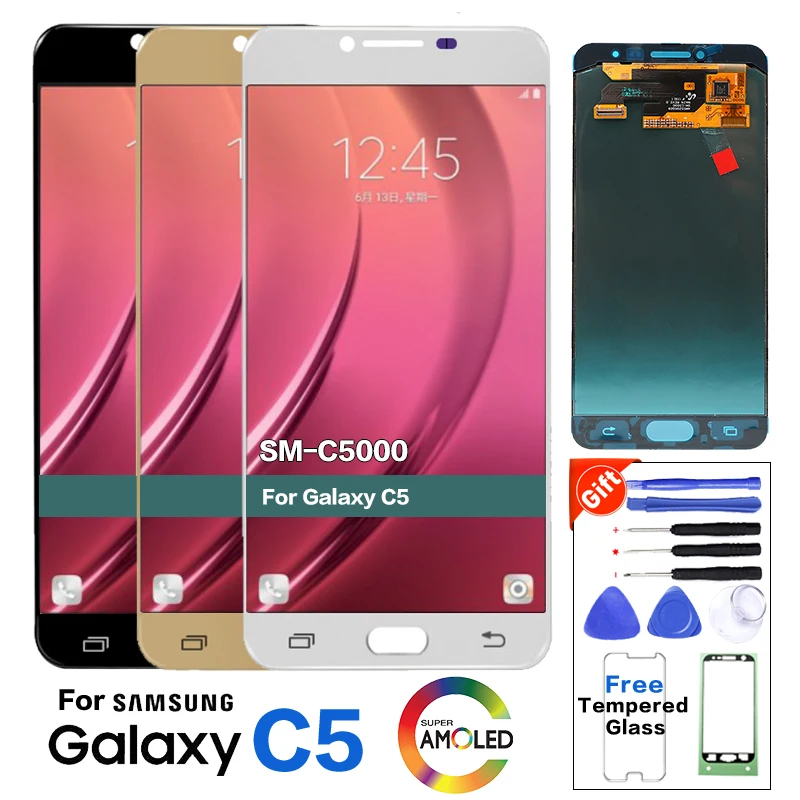Жк дисплей Amoled для Samsung C5 C5000 сменный жк Galaxy модуль экрана 5 4 5|Экраны мобильных