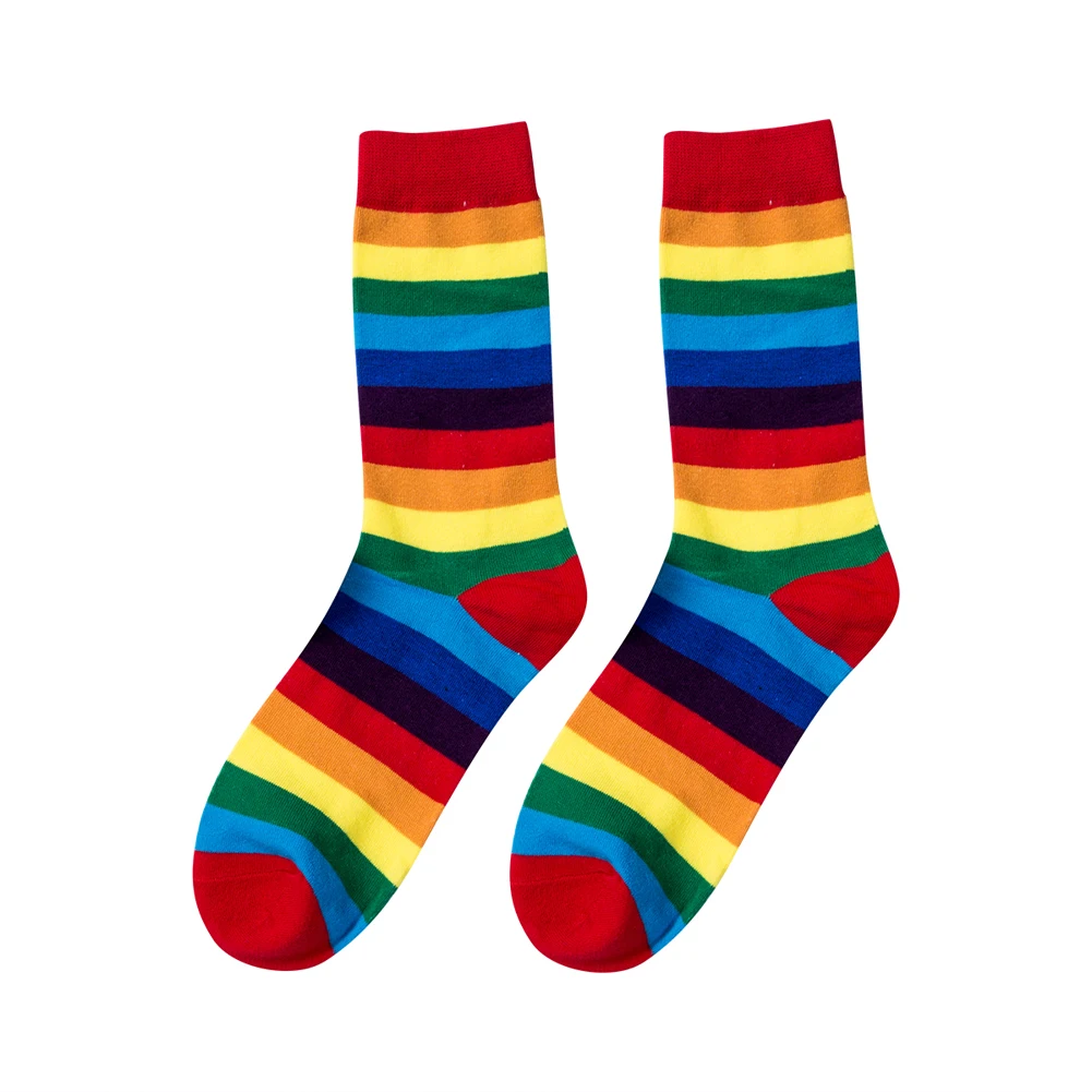 Модные радужные женские носки с разноцветным рисунком, женские носки длиной до лодыжки, милые хлопковые низкие носки в стиле Харадзюку, классные носки для девочек и студентов