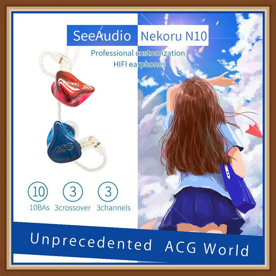 SeeAudio Nekoru10 N10 10BA Knowles Balanced Armature Tuning Customize HIFI Music Monitor DJ Studio Audiophile Earbuds Earphones