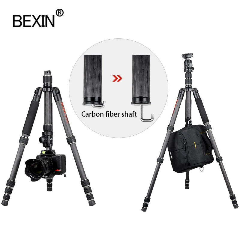 Штатив BX285C из углеродного волокна портативный легкий Трипод для путешествий