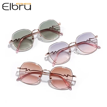 

Elbru Small Round Sunglasses Women Famous Brand Designer Vintage Sun Glasses Female Retro Personality Metal Eyewear Style