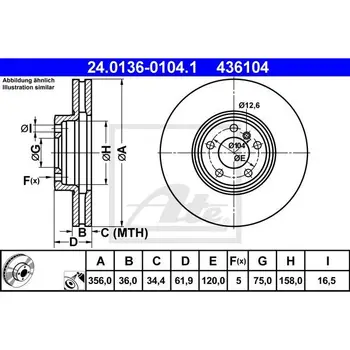 

Disc brake front BMW X5 4.6is 02/4 8is 04 ATE 24.0136-010
