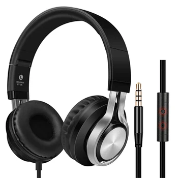 

Wired Portable Folding Headsets Heavy Bass Game Earphones Headphones with Mic for Phone Computer Laptop PC Tablet Earphones