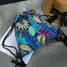 Новые листья национальные холщовые Сумки на шнурке Женские винтажные студенческие школьные сумки Дорожная сумка для хранения упаковки