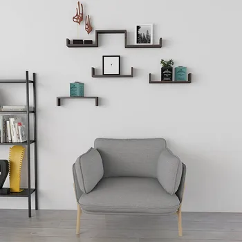 

3 × Floating Display Shelves U-shaped Black Built To Last Resistance To Water And Moisture Wall Mount Storage Home Decoration