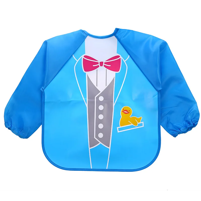 Милый детский нагрудник, рубашка, водонепроницаемый, для грудного вскармливания, фартук, детский, длинный рукав, комбинезон, одежда для малышей, детей, Bebe - Цвет: 10 Blue Petite Suits