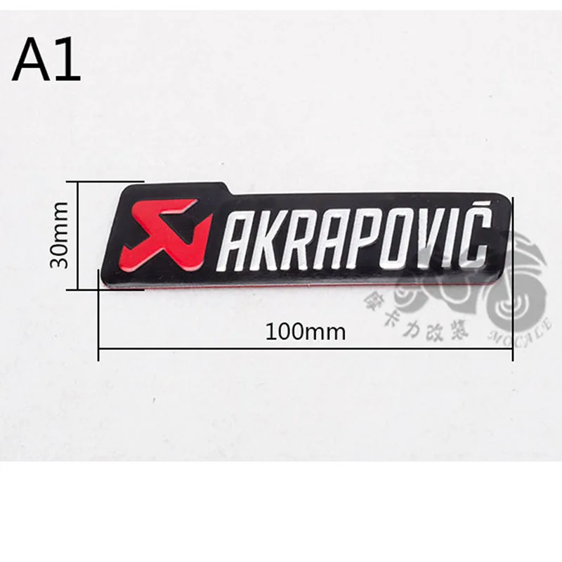 Универсальный 100X30 мм алюминиевый 3D стикер этикетки s Akrapovic глушитель наклейка глушитель наклейки для мотоцикла - Цвет: 2pcs A1