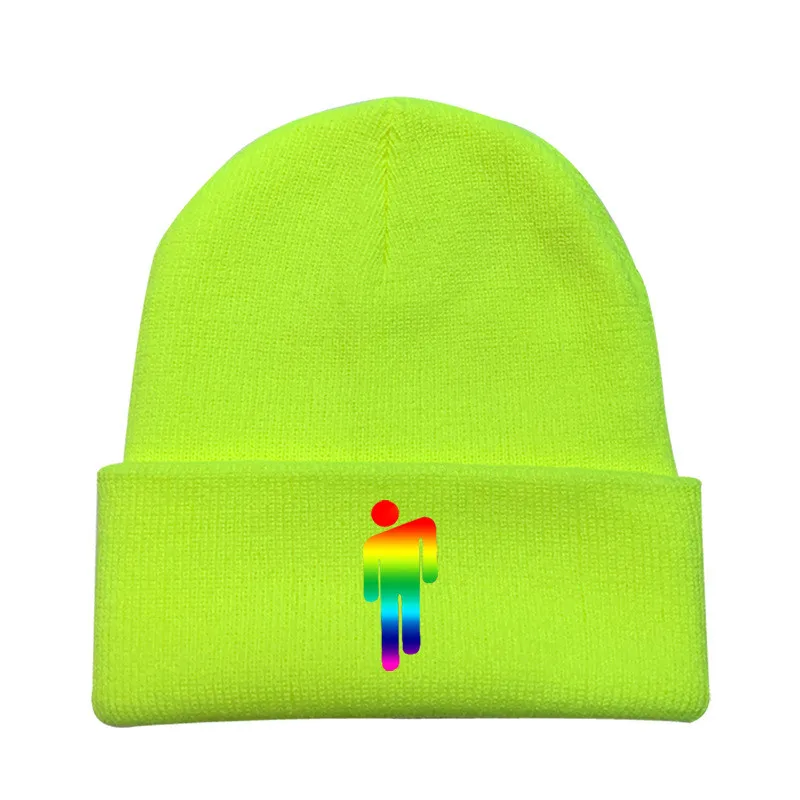 4 цвета, вязаная зимняя шапка Billie Eilish, одноцветная вязаная шапка в стиле хип-хоп, шапка Skullies, подарки, теплая зимняя шапка для мальчиков и девочек