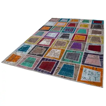 

200x280 Cm Multicolor Handmade Modern Patchwork Rug-7x9 Ft