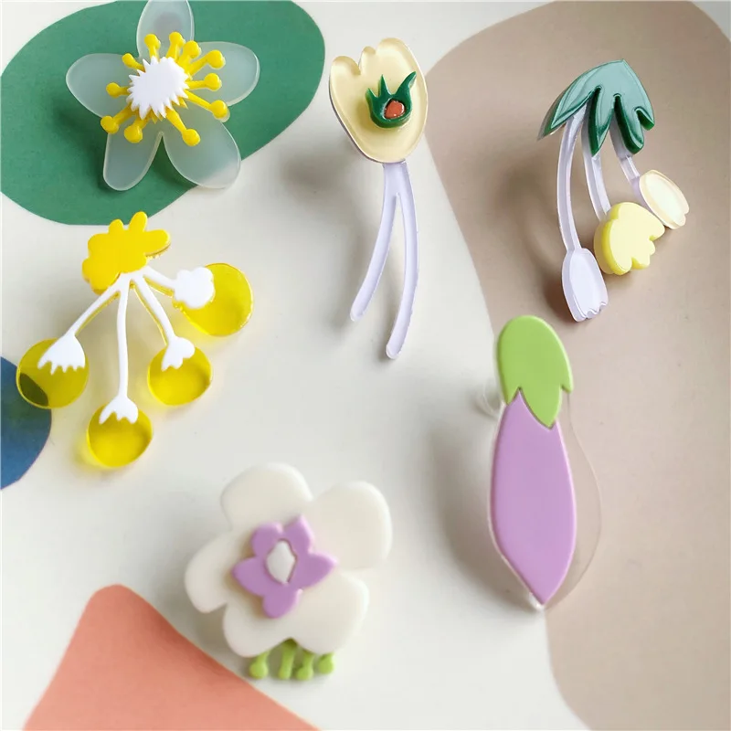 UJBOX акриловый полимерный цветок серьги для женщин груша тюльпан гвоздики без