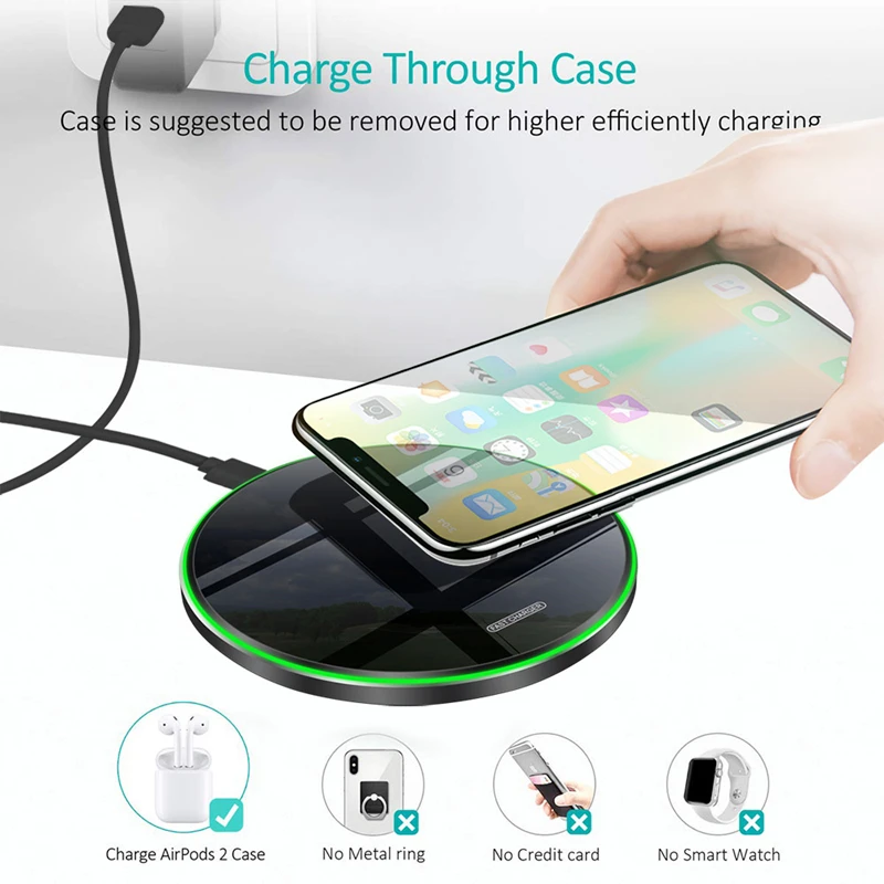 15W Qi Wireless Charger For iPhone 13 13Pro MAX 12 13 mini Induction Fast Magnetic Wireless Charging Dock Pad For Samsung Xiaomi