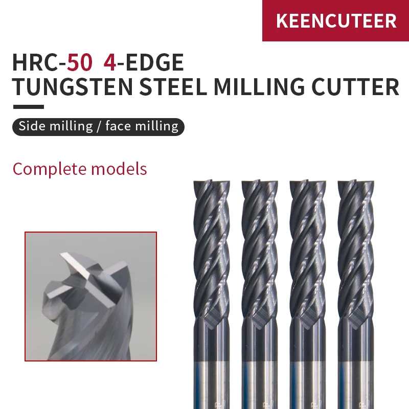 Manufacturer Price Buy online here 4 Flute HRC50 Carbide End Mill AiTiN