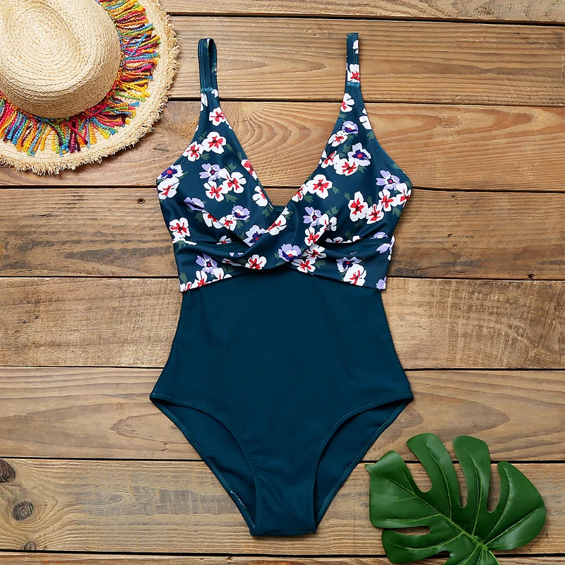 

2020 New One Piece Swimsuit Plus Size Swimwear Women Push Up Bathing Suits Female Monokini Bodysuit Floral Summer Beach Wear 2XL