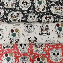 90*145 см Ткань, холст для пэчворка мультфильм Микки Минни ткань для ткани Дети Домашний текстиль школьная сумка для шитья