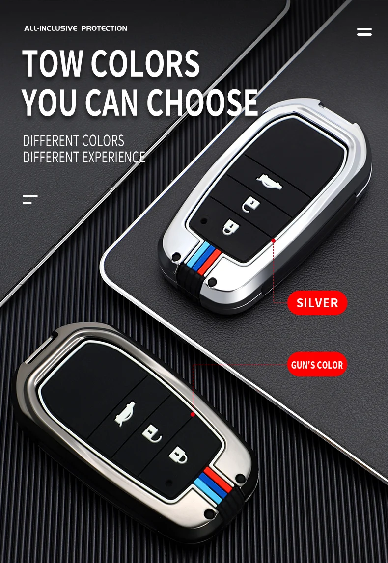 Portachiavi per auto in lega di zinco per Toyota Chr Rav4 Auris Avensis Prius Aygo Camry Corolla Land Cruiser 200 Prado Crown Riez Key Cover - H0424cf0b248141de87394c987d316bd7Q