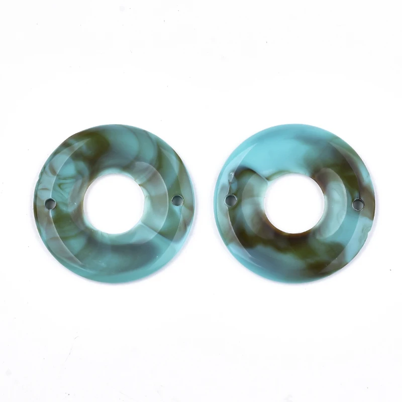 500g Acrylic Bead Links Imitation Cloud Style Donut/Pi Disc Connector for DIY Jewelry Making 43x4mm, Hole: 2.5mm