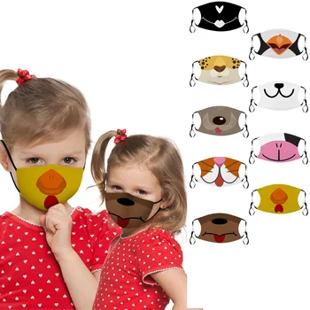 

Funny Cartoon mask for kids Children's Adjustable Cotton Face Mouth Mask Windproof Reusable Printed Mask mascarillas lavables #M