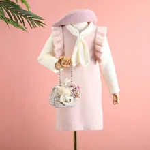 5255 г.; плотное рождественское платье принцессы с оборками для маленьких девочек; зимние вечерние платья для девочек на свадьбу; ; Одежда для девочек