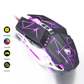 

2020 Professional Optical Programmable Wired LED Breathing light Gaming Mouse Adjustable 3200 DPI Beetle Creative 7 Button Mice