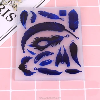 

Mold for jewelry Feather charms pendant Resin Silicone Mould handmade tool epoxy resin molds Au08 20 Dropship