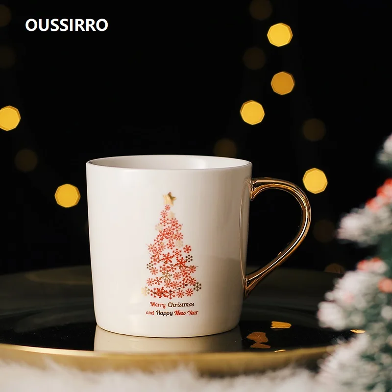 OUSSIRRO 350 мл набор керамических чашек фарфоровая Созвездие тема LuckyMerry Рождественская кружка с подарочной коробкой Рождественский подарок для друзей