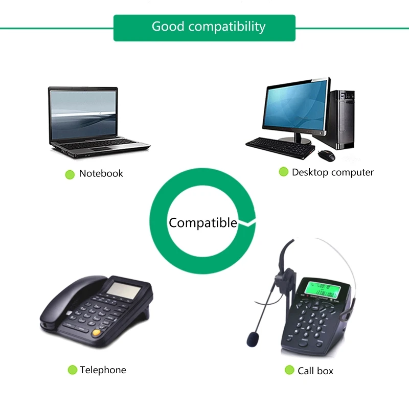 USB Noise Reduction Headset with Microphone Gooseneck Mic Call Center Office PC Computer On Ear Wired Headphones